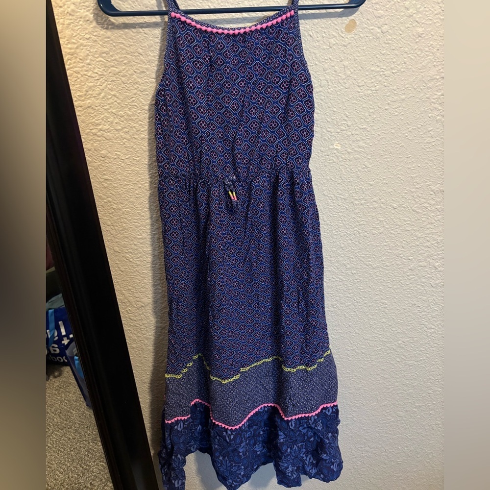 Cherokee Large (10/12) Navy and Pink Kids Casual Dress